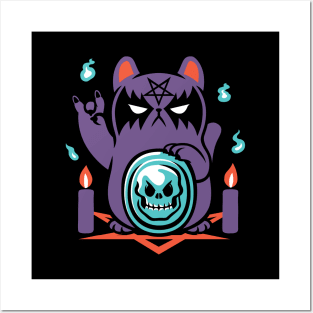 Bad Luck Satanic Cat Manekineko by Tobe Fonseca Posters and Art